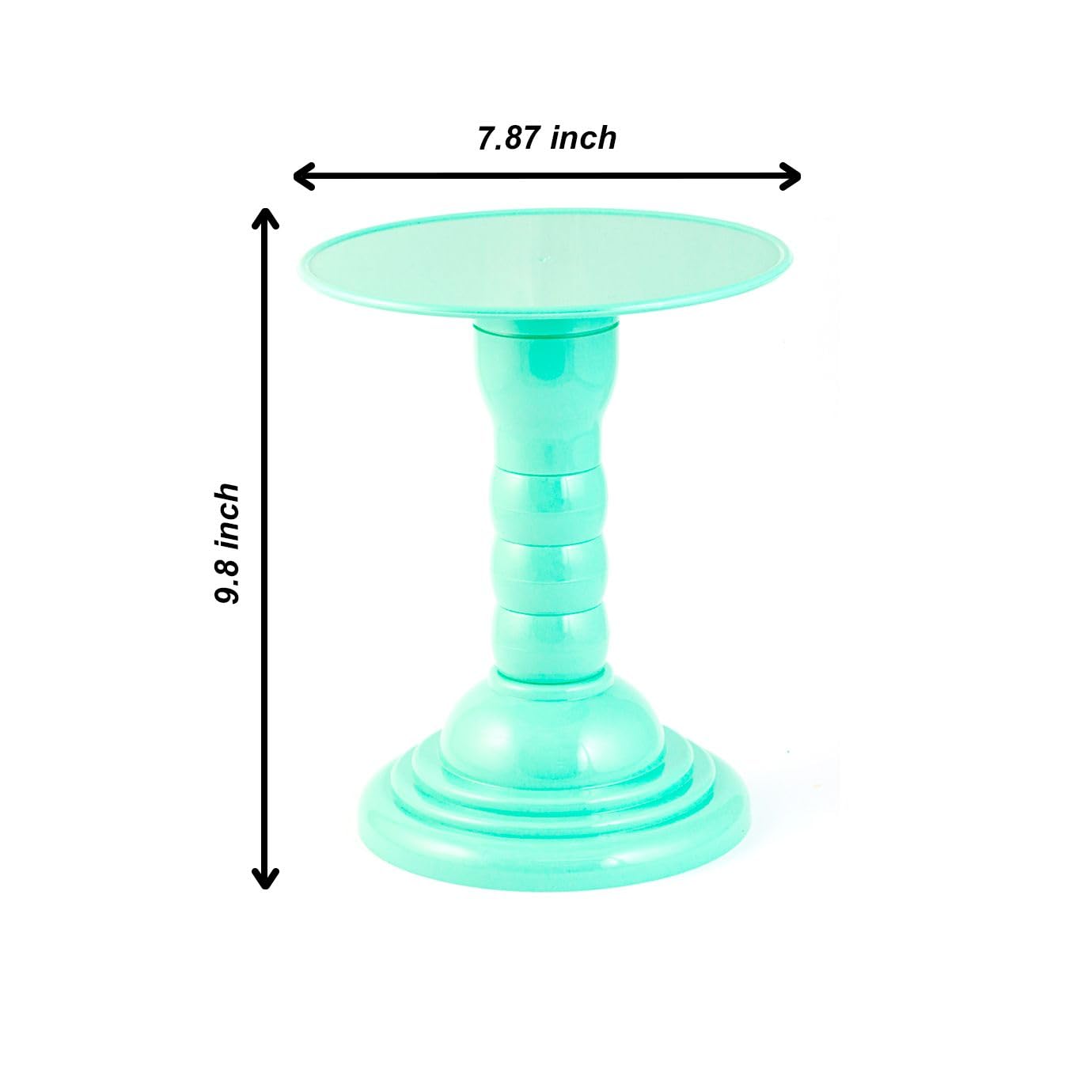 Grupo Mirandinha Plastic Round Adjustable Cake Stand Cupcake Stand Candy Stand 4 Heights 8 Inches (Baby Green)
