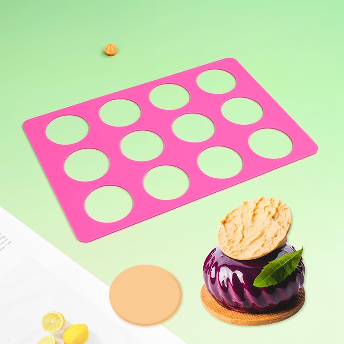 mostsom Round Silicone Chocolate Molds, Cheese Chocolate Mat, Cookie Stencil Chablon Molds, Cake Decorating Tools, Bakeware Acce