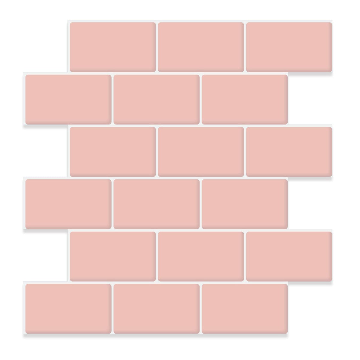 Stickgoo 10-Sheet Pink Subway Tiles Peel And Stick Backsplash, Stick On Tiles Kitchen Backsplash (Thicker Design)