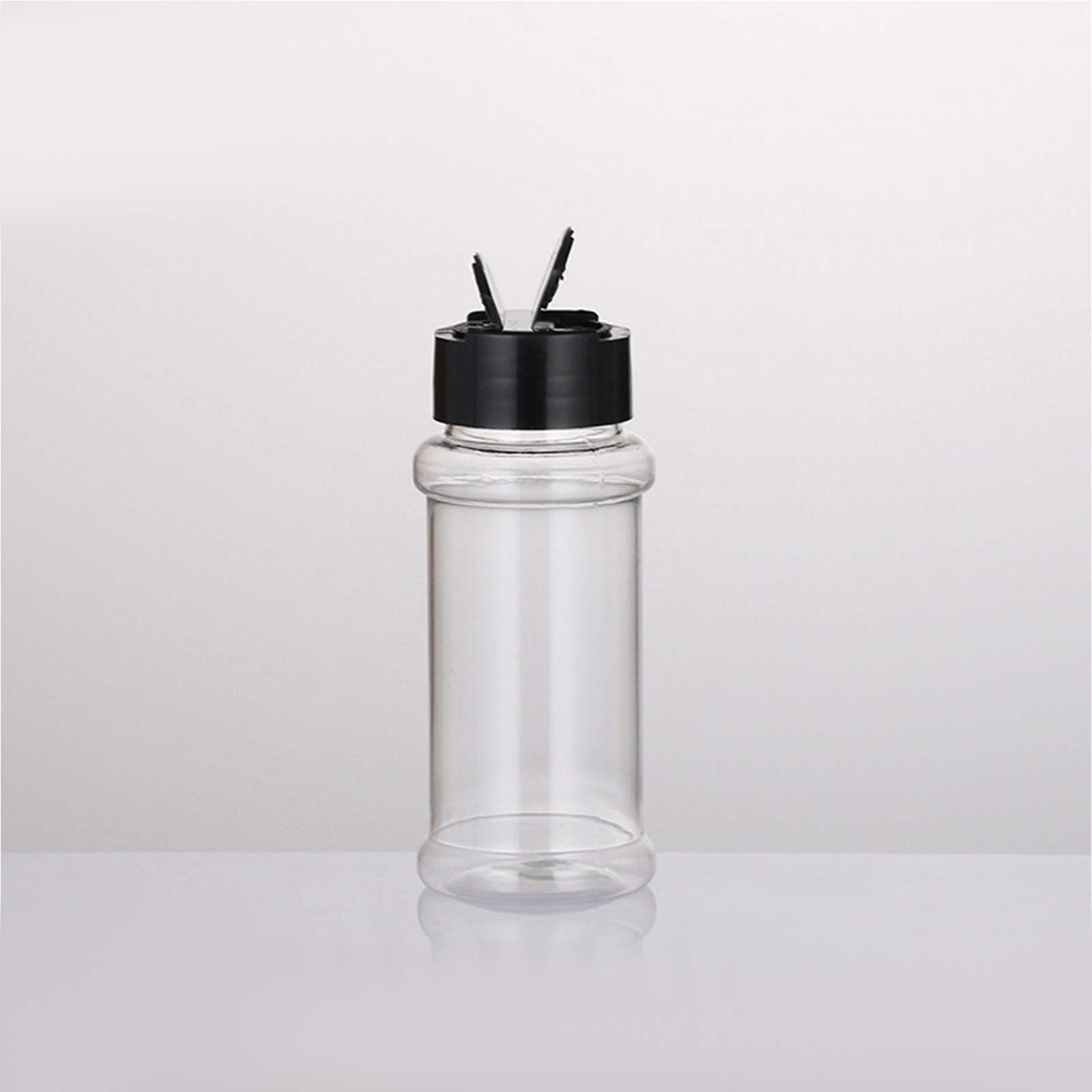 Feoowv 12 Pack - 3.3 Oz Plastic Spice Jars Bottles Containers With Black Screw Lids To Pour Or Shake - Perfect For Storing Spice