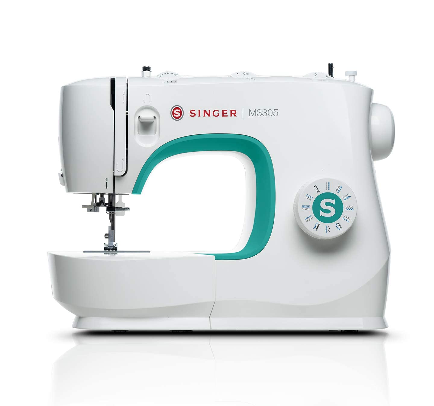 Singer M3305 Electric Sewing Machine | 23 Built-In Stitches| 58 Stitches Functions With 70Wt Powerful Motor & Feed Dog With106 T