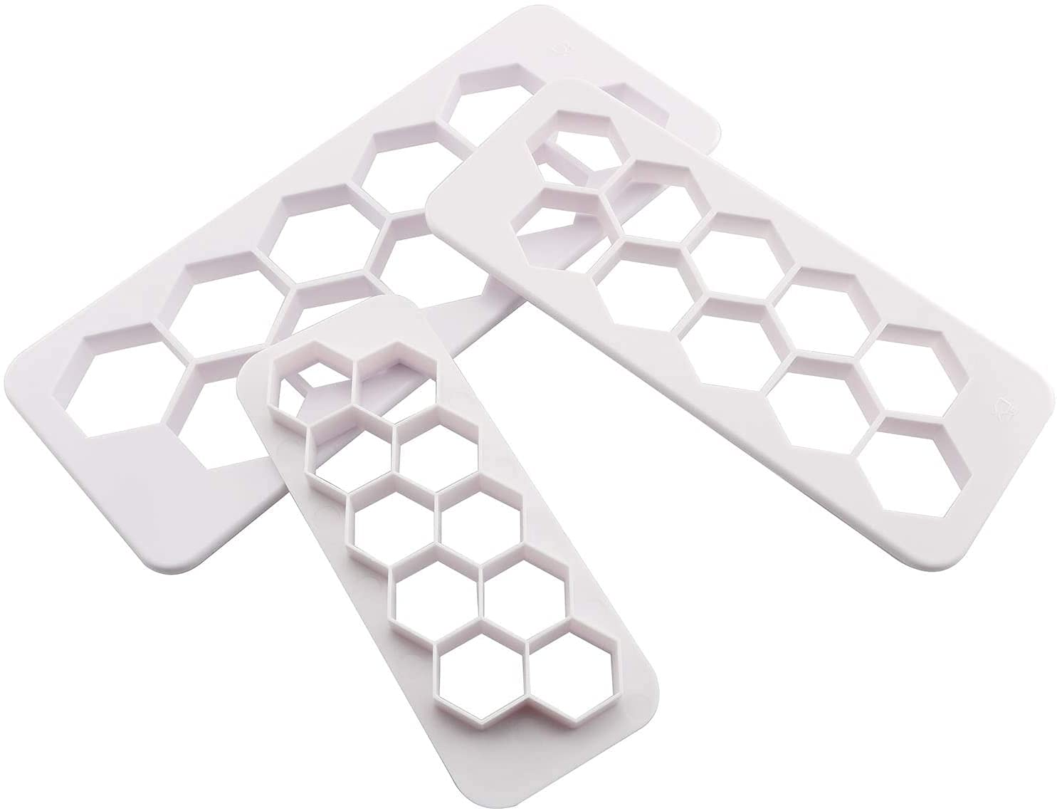 Longdex Hexagon Multi Cutter 3 Sizes White Hexagon Cookie Cutter Football Cake Fondant Cake Diy Decorative Mold