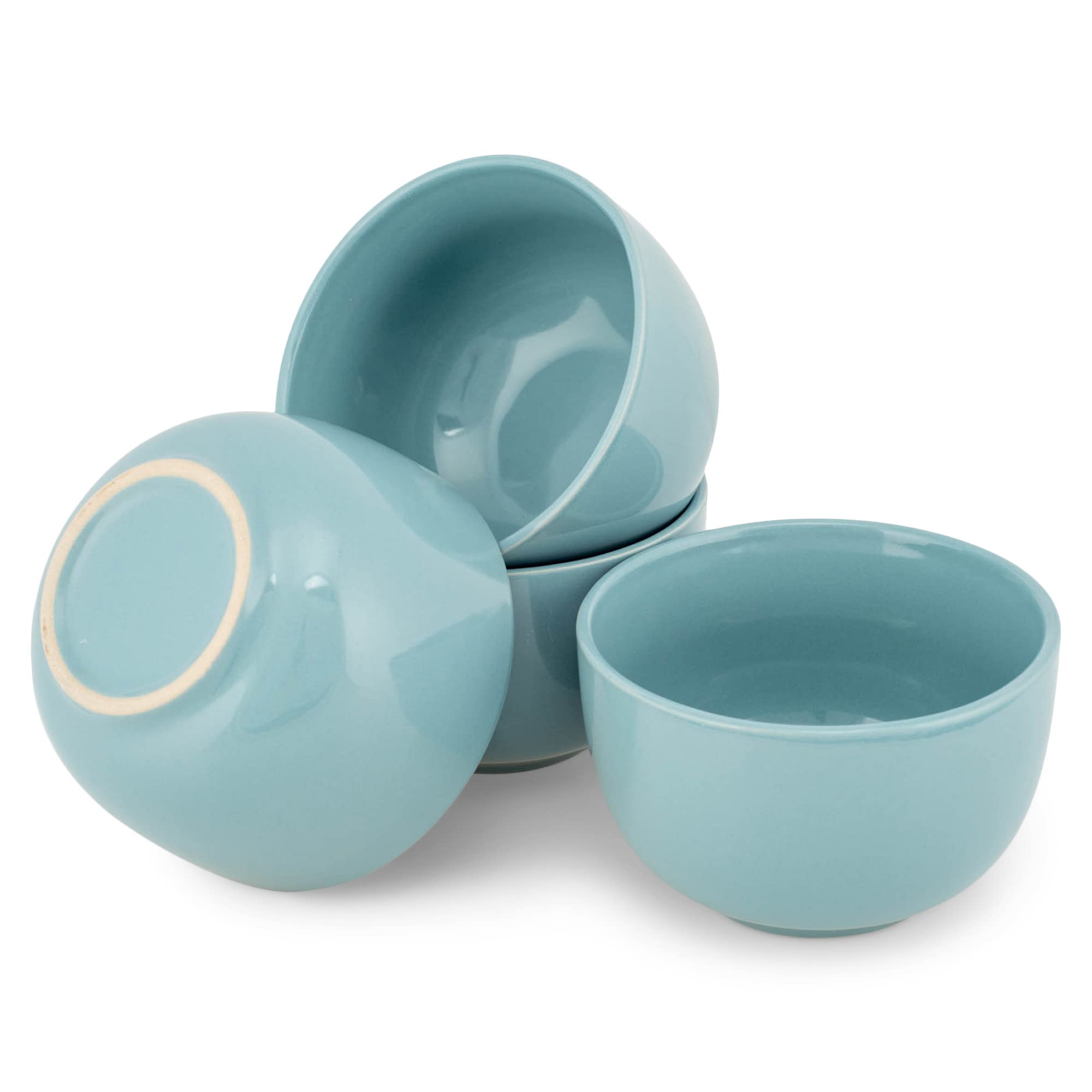 Elanze Designs Bistro Glossy Ceramic 4 Inch Cute And Small Dessert Bowls Set Of 4 - Perfect For Everyday Uses From Snacks, Ice C