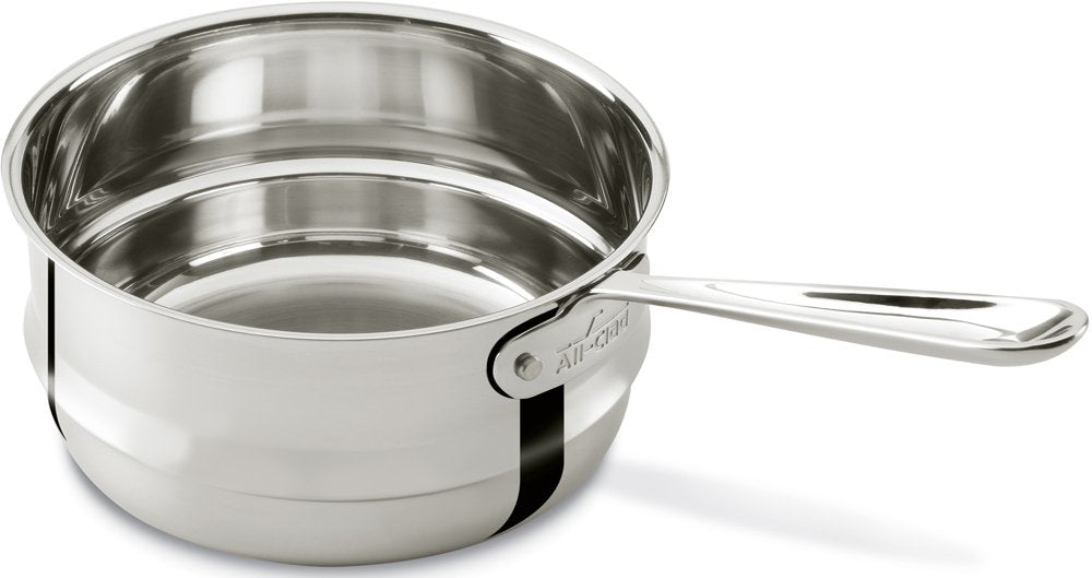 All-Clad Specialty Stainless Steel Double Boiler Insert 3 Quart Induction Oven Safe 400F Pots And Pans, Cookware Silver