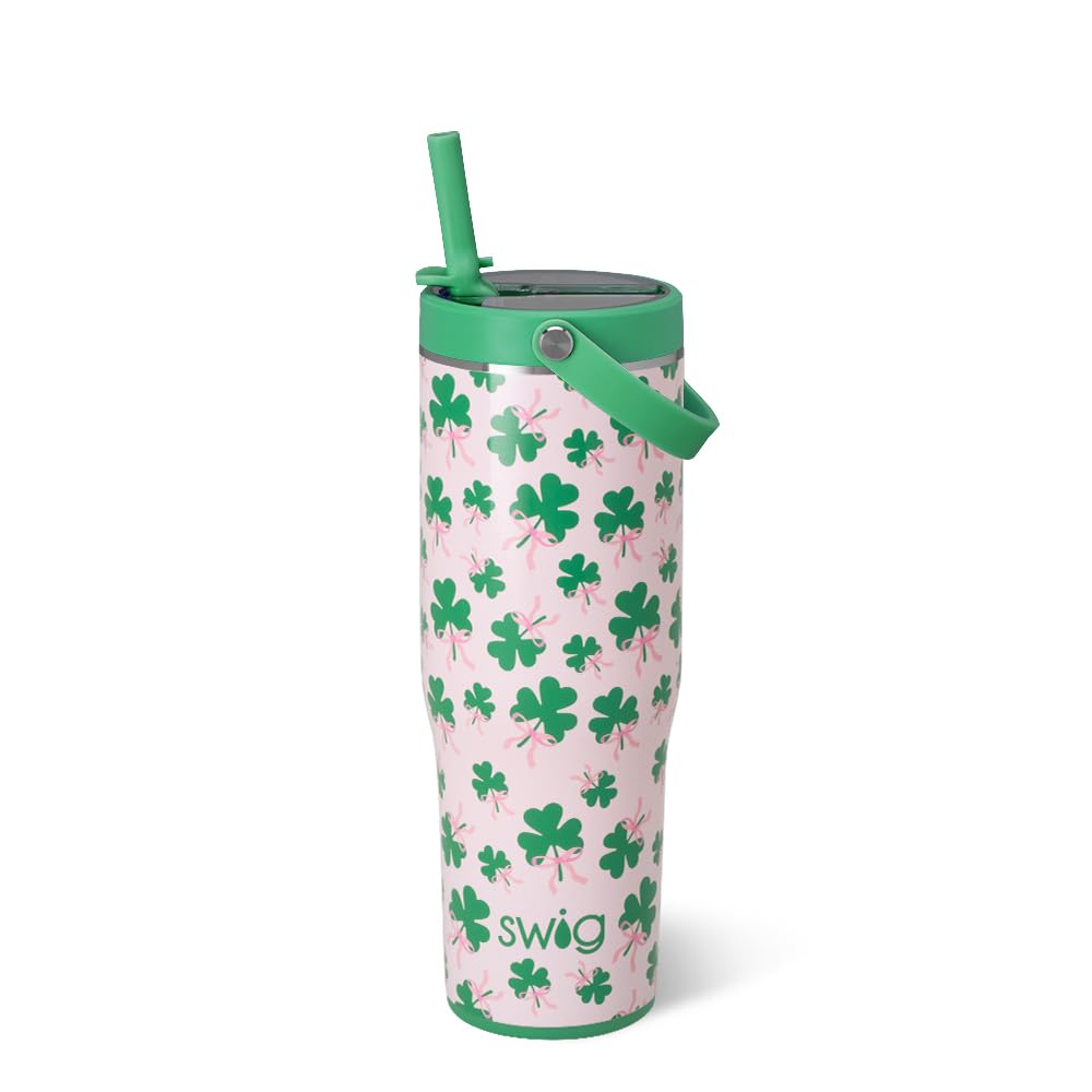Swig Life 30oz Leakproof ToGo Tumbler with Handle, Clover Crush