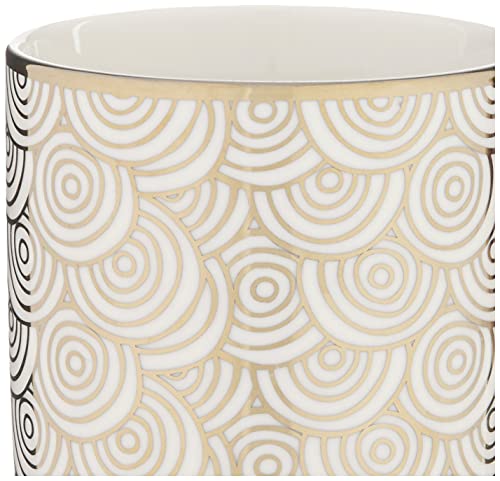 Certified International Mosaic 14 Oz. Gold Plated Mugs, Set Of 6, 6 Count (Pack Of 1), Red