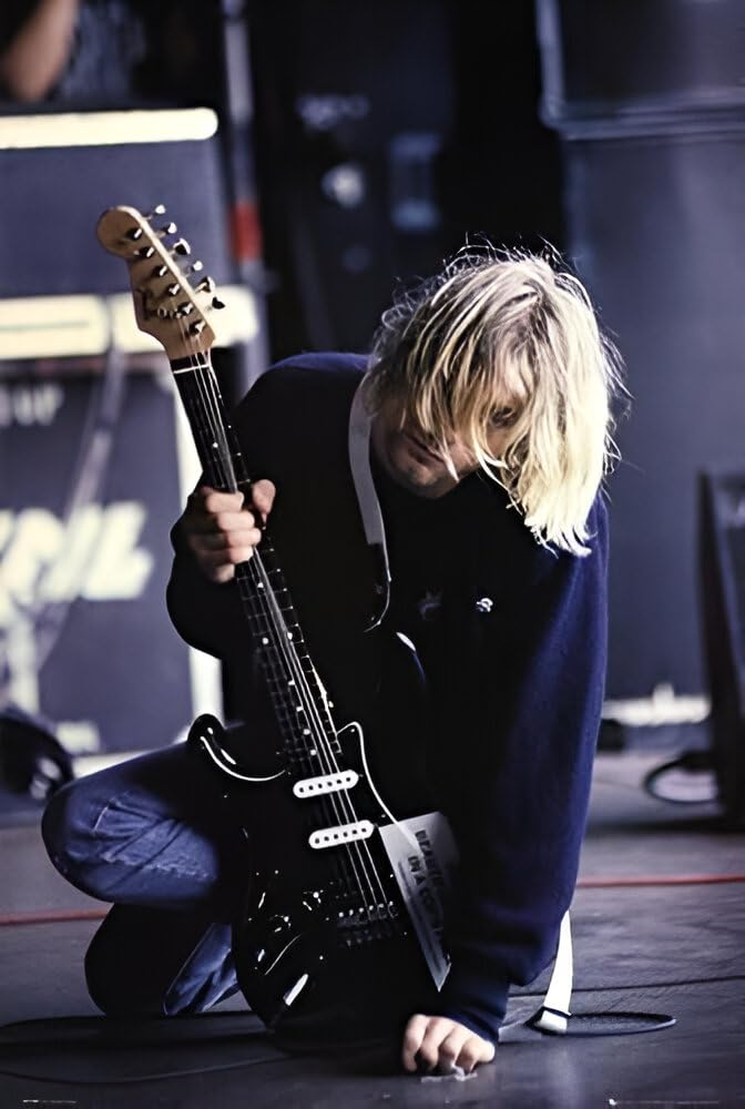 BUY ART FOR LESS Nirvana Kurt Cobain Concert Poster 36x24 Multicolor Wall Art, Model GB LP1160A