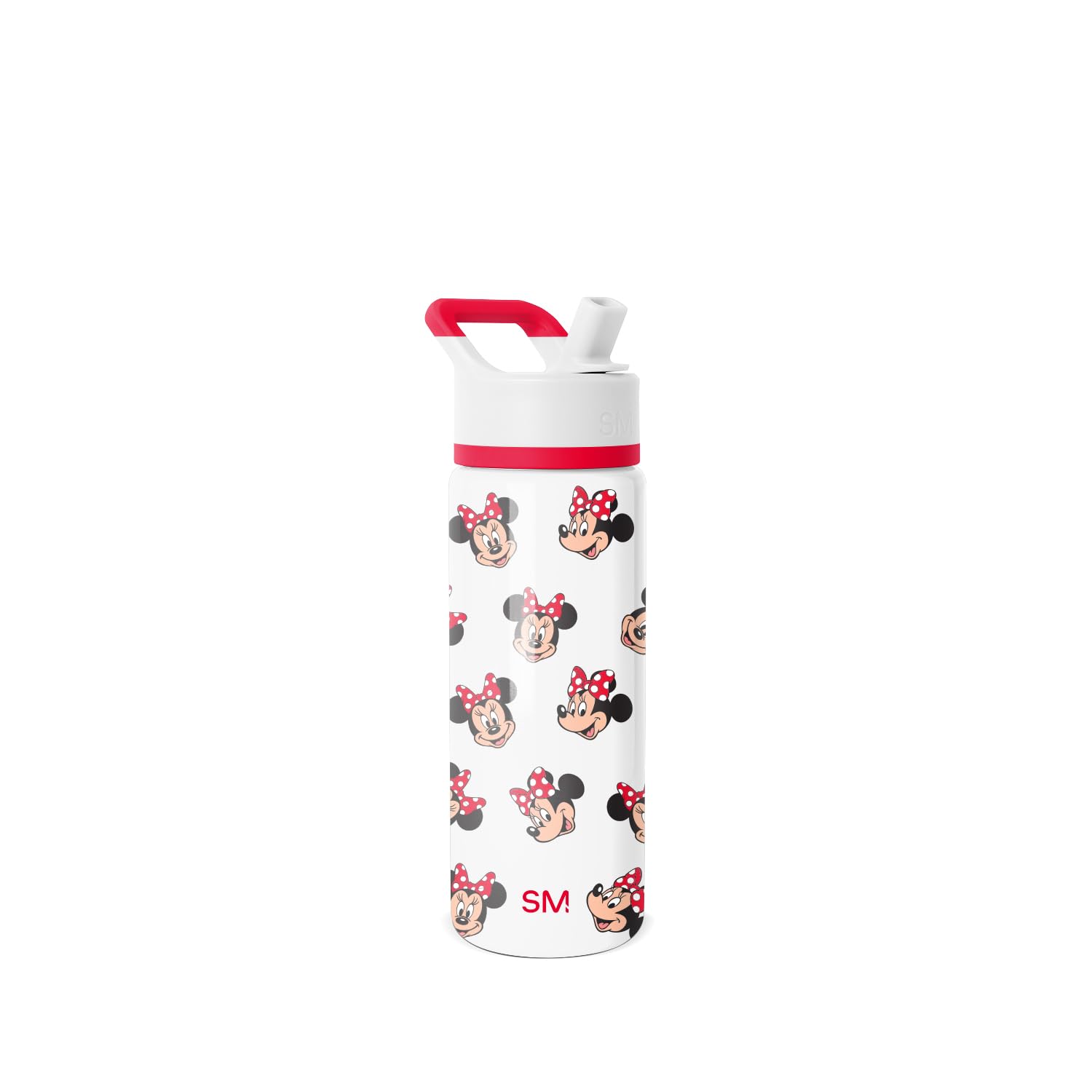 Simple Modern Kids Summit Water Bottle with Straw Lid | Disney Minnie Mouse 18oz Stainless Steel Cup Insulated Tumbler for Girls