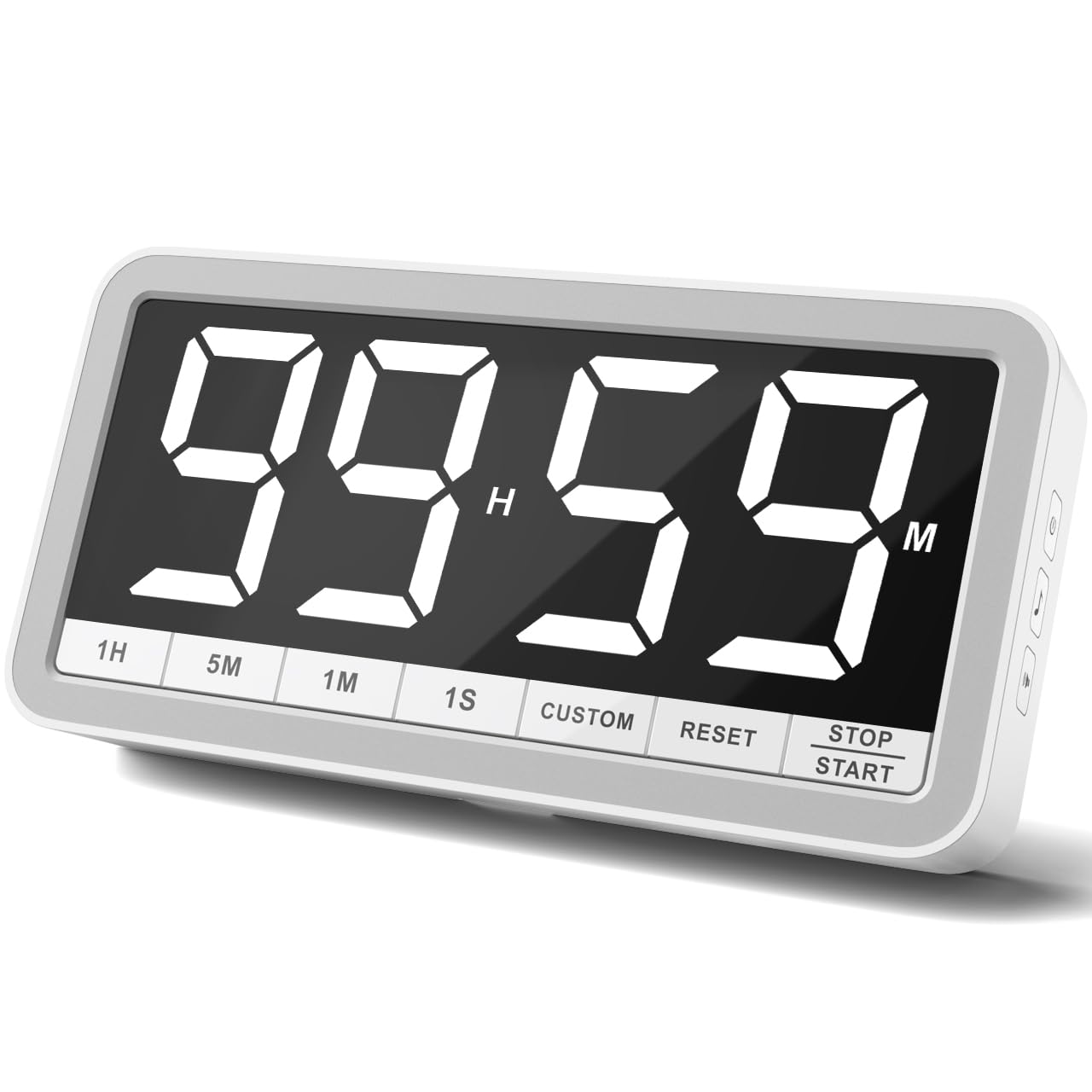 VOCOO Digital Kitchen Timer with 7.8    Extra Large Display, Magnetic, LED with 3 Brightness, 4 Alarms and 3 Volume Levels, Batt