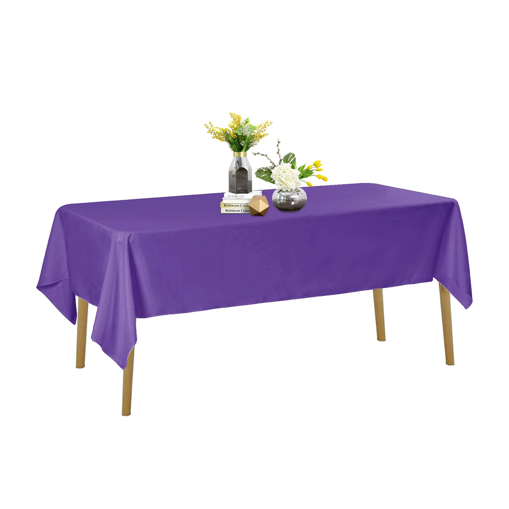 Rectangle Tablecloth - 60X102 Purple Tablecloth - Stain And Wrinkle Resistant Washable Polyester Table Cloth, Decorative Fabric
