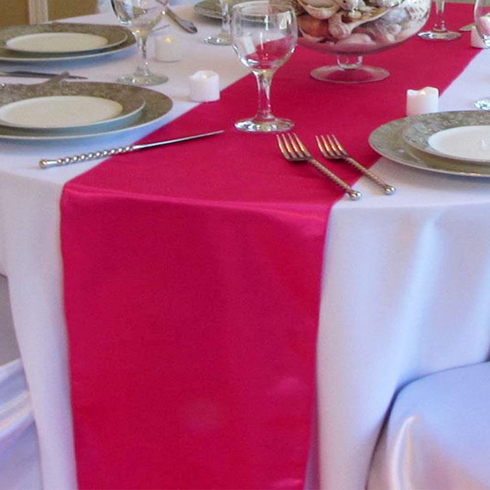 Sinssowl 10 Satin Rose Gold Table Runner 12 X 108 Inches Wedding Table Runner For Party Banquet Baby Shower Dining Table Decorat