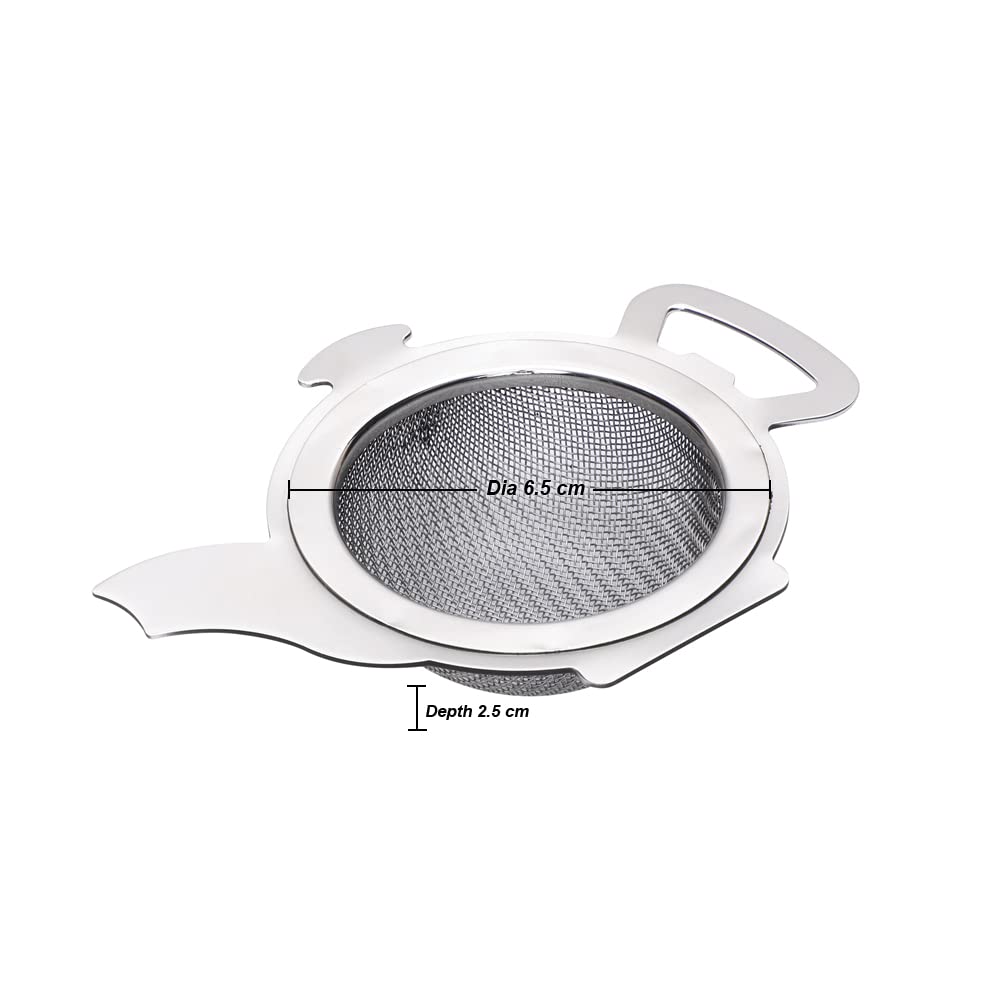 Healthandyoga Stainless Steel Tea Strainer With A Utility Cup - Elegant Kettle Design