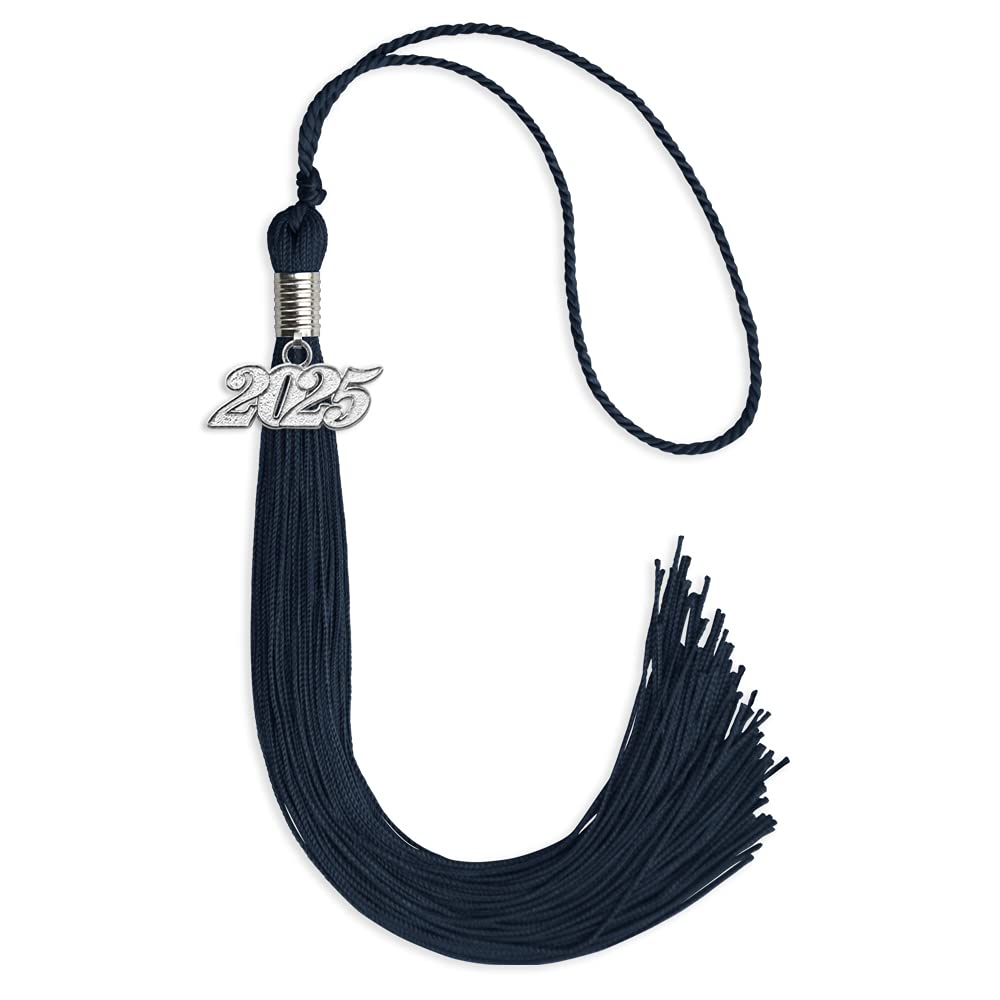 Endea Graduation Single Color Tassel with Silver Date Drop (Navy Blue, 2025)