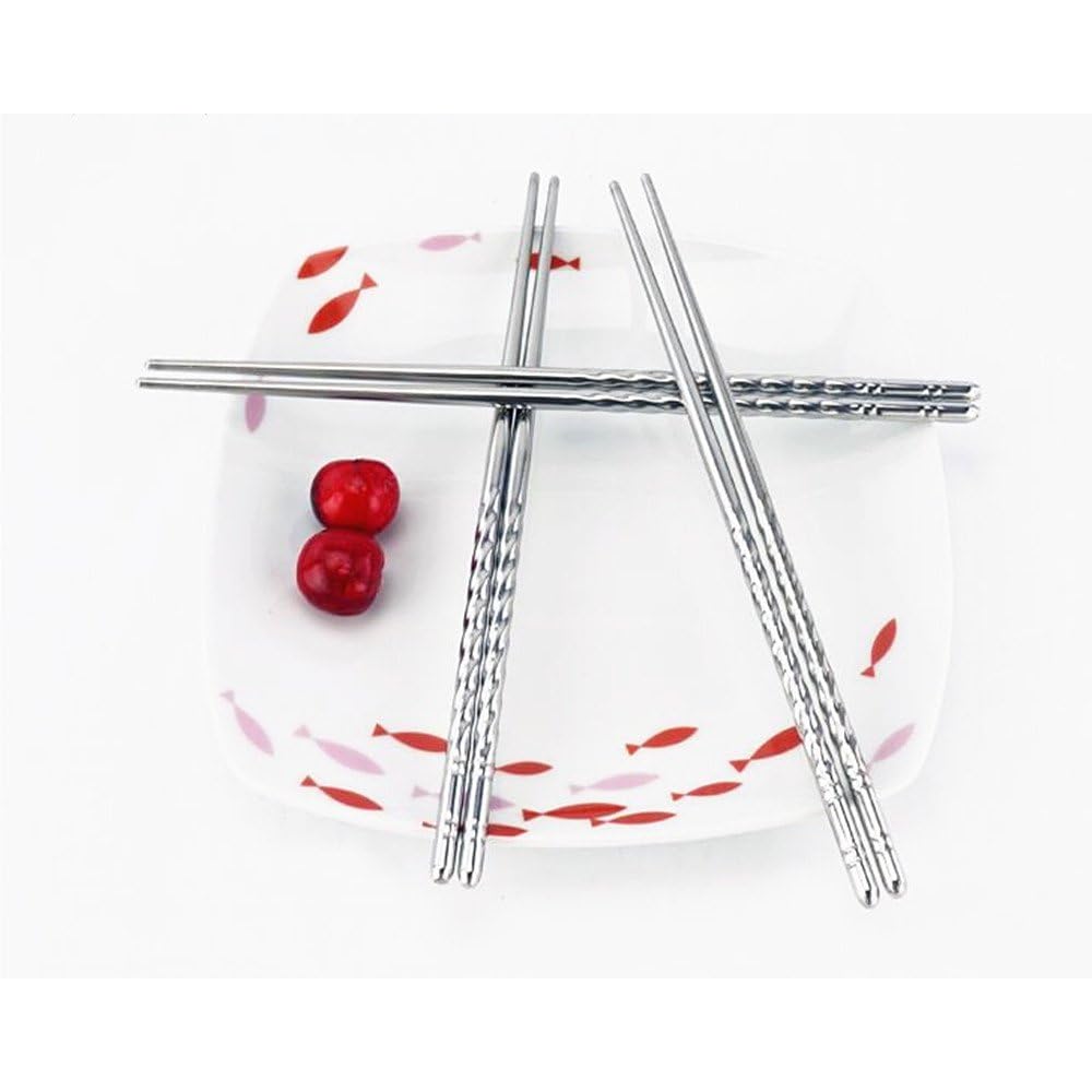 New Star International 901013 Stainless Steel Spiral Chopstick  5 Pairs
