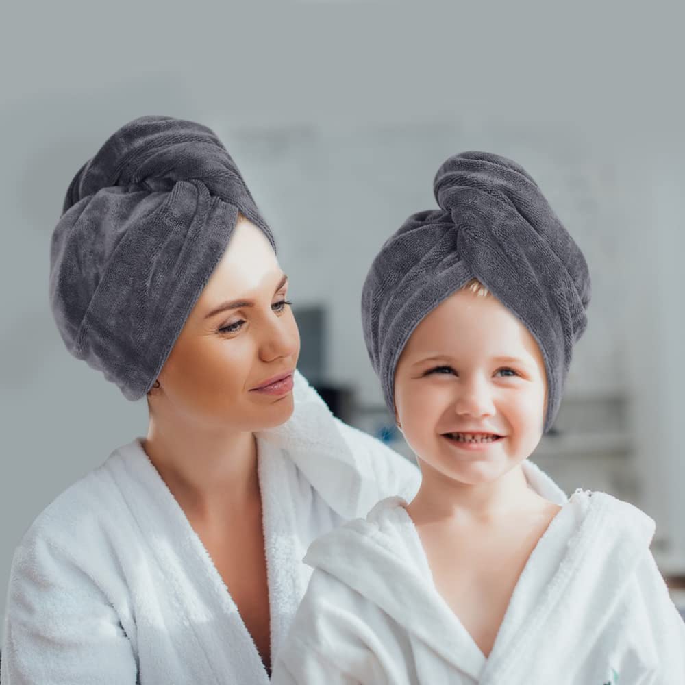 SINLAND Microfiber Hair Drying Cap Hair Towel Turban Twist for Long Hair Fast Drying Towels Head Turban Absorbent Soft Lightweig