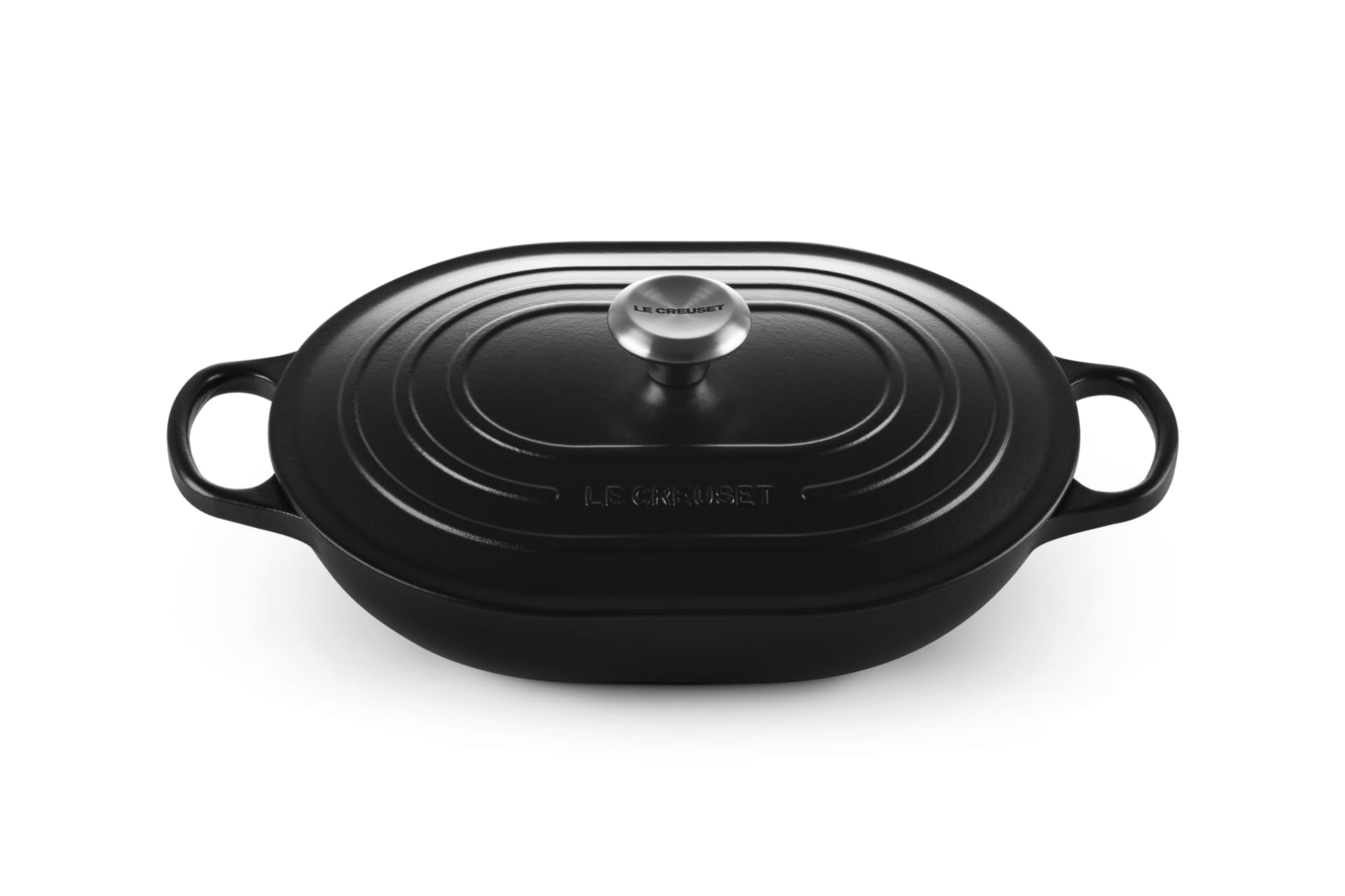 Le Creuset Enameled Cast Iron Signature Oval Casserole with Lid, 3.75 qt., Licorice