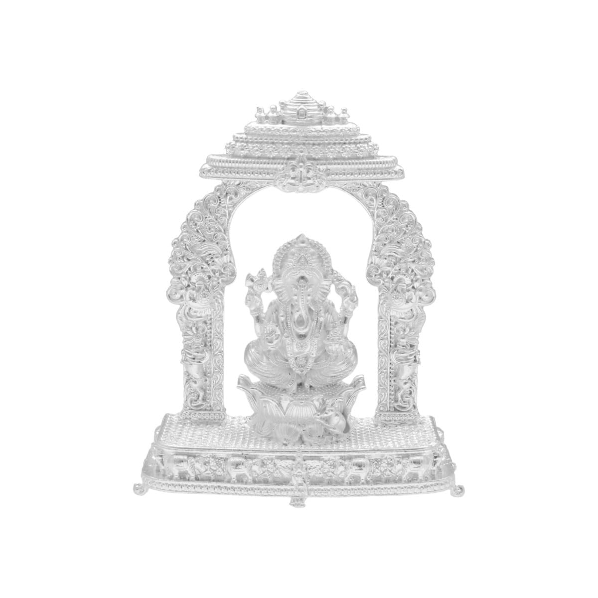 Sri Jagdamba Pearls 38 Grams Silver Temple Ganesh For Pooja Mandir | Silver Idols Of Gods, Murti, Suitable To Store In Pooja Roo