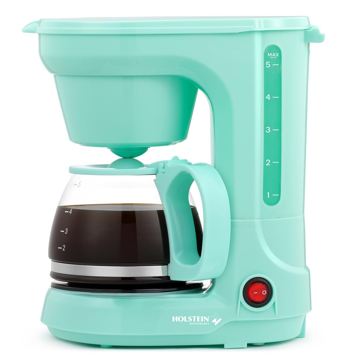 Holstein Housewares - 5 Cup Drip Coffee Maker - Convenient And User Friendly With Permanent Filter, Borosilicate Glass Carafe, W