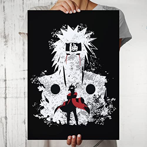 Epic Stuff - Naruto - Jiraiya Crest Design A4 Wall Poster (With Frame) - Best Gifts For Naruto Fans/Anime Fandom (Multicolor)