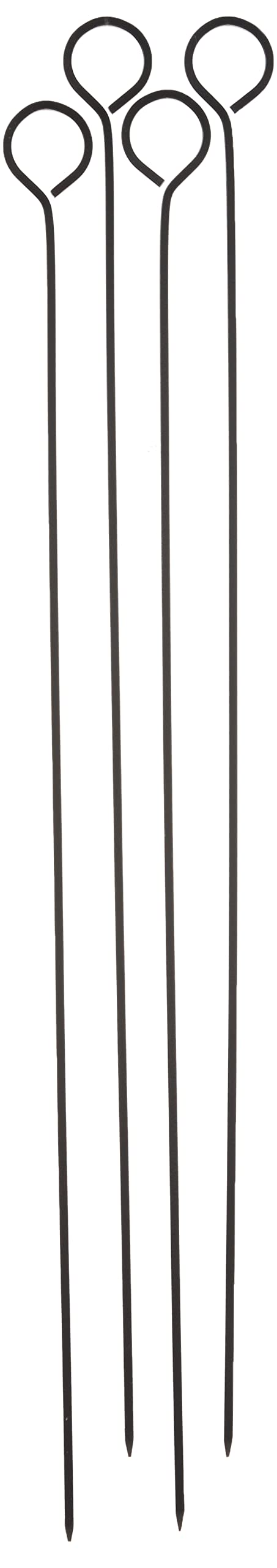 Hic Kitchen Reusable Nonstick Barbecue And Grilling Shish Kabob Skewers With Ring-Handle Top, 15-Inches Long, Set Of 4