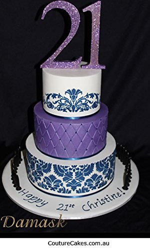 Designer Stencils Turn Of The Century Cake Stencil Side, Beige/Semi-Transparent