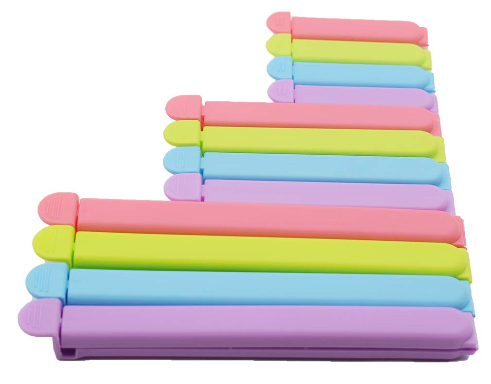 Tmflove 12 Pcs Sealing Clips For Food And Snack Bag(2.75 In, 4.33 In, 6.29 In)