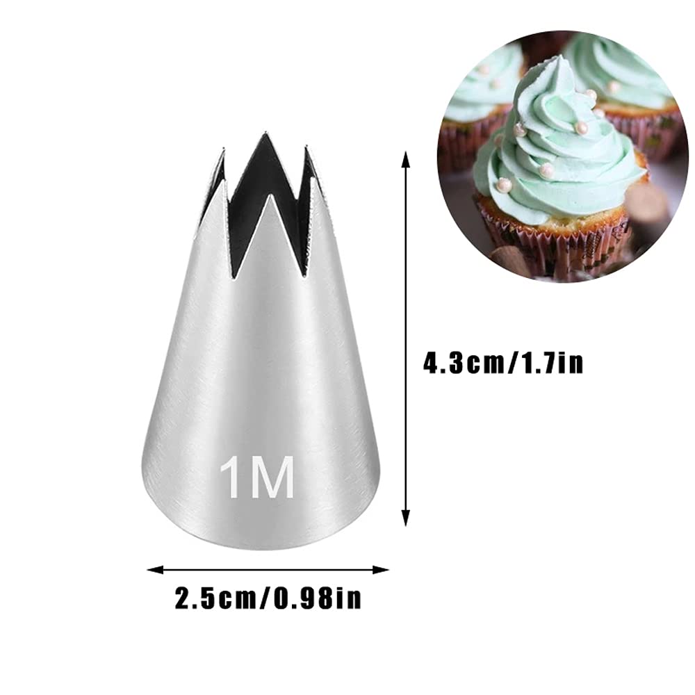 Icing Piping Tip Set,3 Large Decorating Tips Stainless Steel,Diy Cream Rose Flower Piping Tips,Cupcake Pastry Tips For Cake Deco