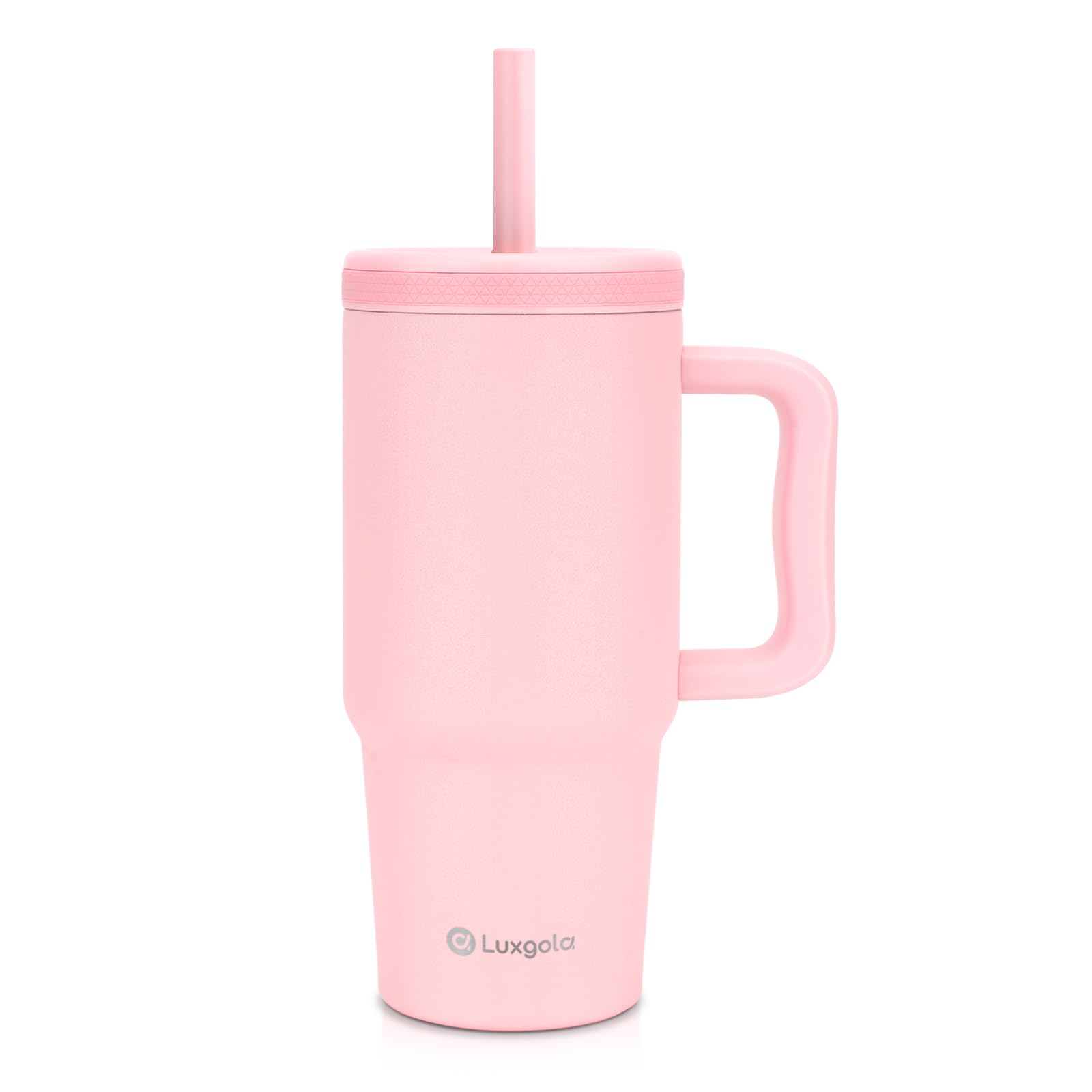 Luxgola Kids 24 oz Tumbler with Handle, Leak-Proof Screw-On Lid with Removable Silicone Straw, Spill Proof, Reusable Stainless S