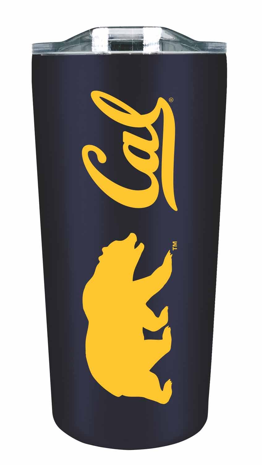 Campus Colors NCAA Stainless Steel Tumbler perfect for Gameday - 18 oz - Double Walled - Keeps Drinks Perfectly Insulated (Cal G