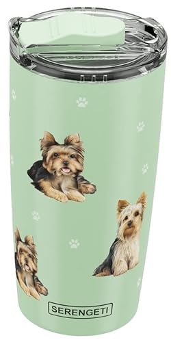 Yorkie Serengeti 16 Oz Stainless Steel, Vacuum Insulated Tumbler With Spill Proof Lid - 3D Print - Insulated Travel Mug For Hot