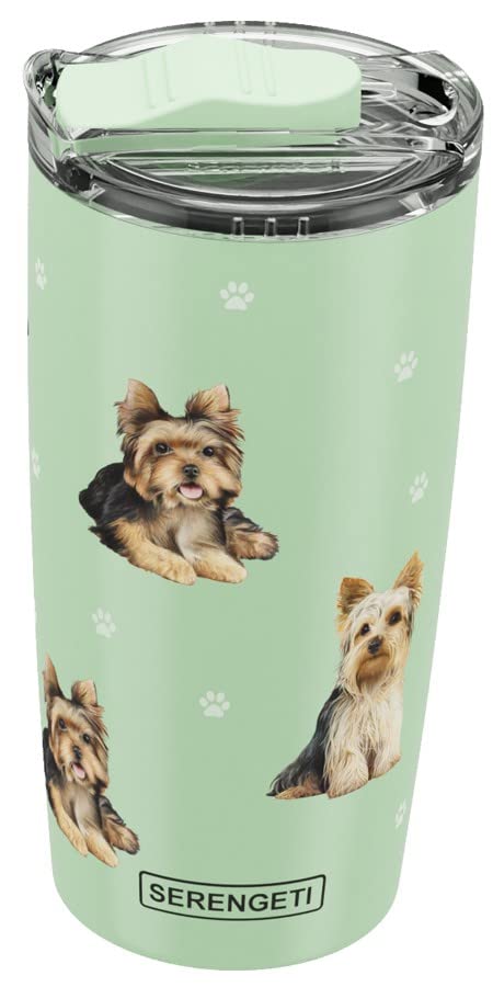 Yorkie Serengeti 16 Oz Stainless Steel, Vacuum Insulated Tumbler With Spill Proof Lid - 3D Print - Insulated Travel Mug For Hot