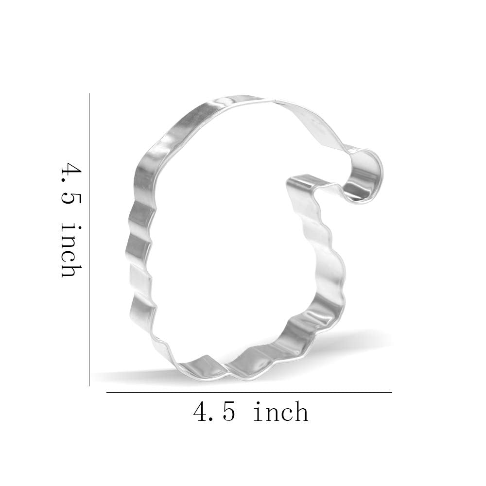 4.5 Inch Santa Face Cookie Cutter - Stainless Steel