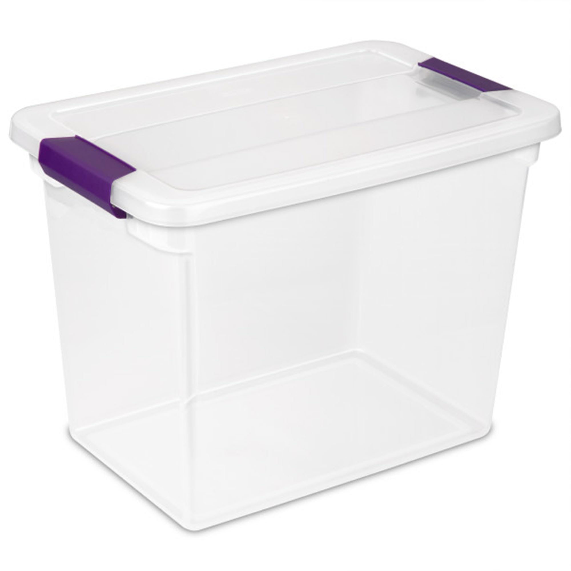 Sterilite 27 Qt Clearview Latch Storage Box Stackable Bin With Latching Lid, Plastic Container To Organize Clothes In Closet, Cl