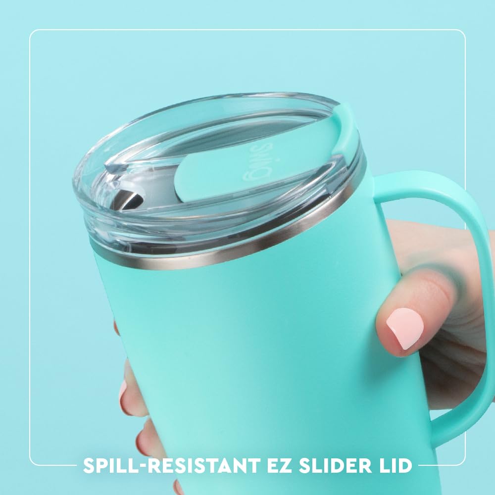 Swig Life 18Oz Travel Mug, Insulated Tumbler With Handle And Lid, Cup Holder Friendly, Dishwasher Safe, Stainless Steel, Travel
