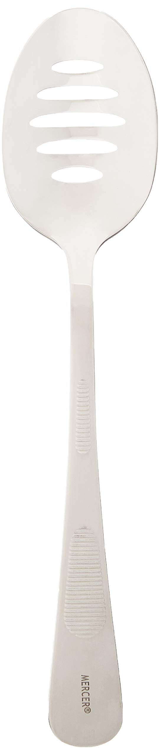 Mercer Culinary 18-8 Stainless Steel Plating Spoon With Slotted Bowl, 7-7/8 Inch,Silver
