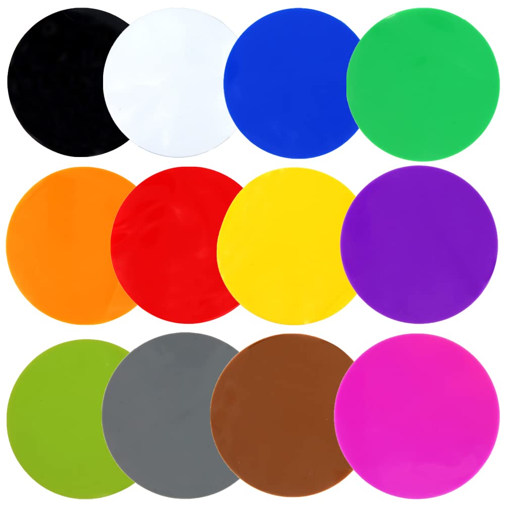 12 Pcs Rubber Jar Gripper Pads, Bosoirsou Round Multi-Purpose Bottle Lid Jar Opener Kitchen Coasters Heat Insulation Pad For Wea