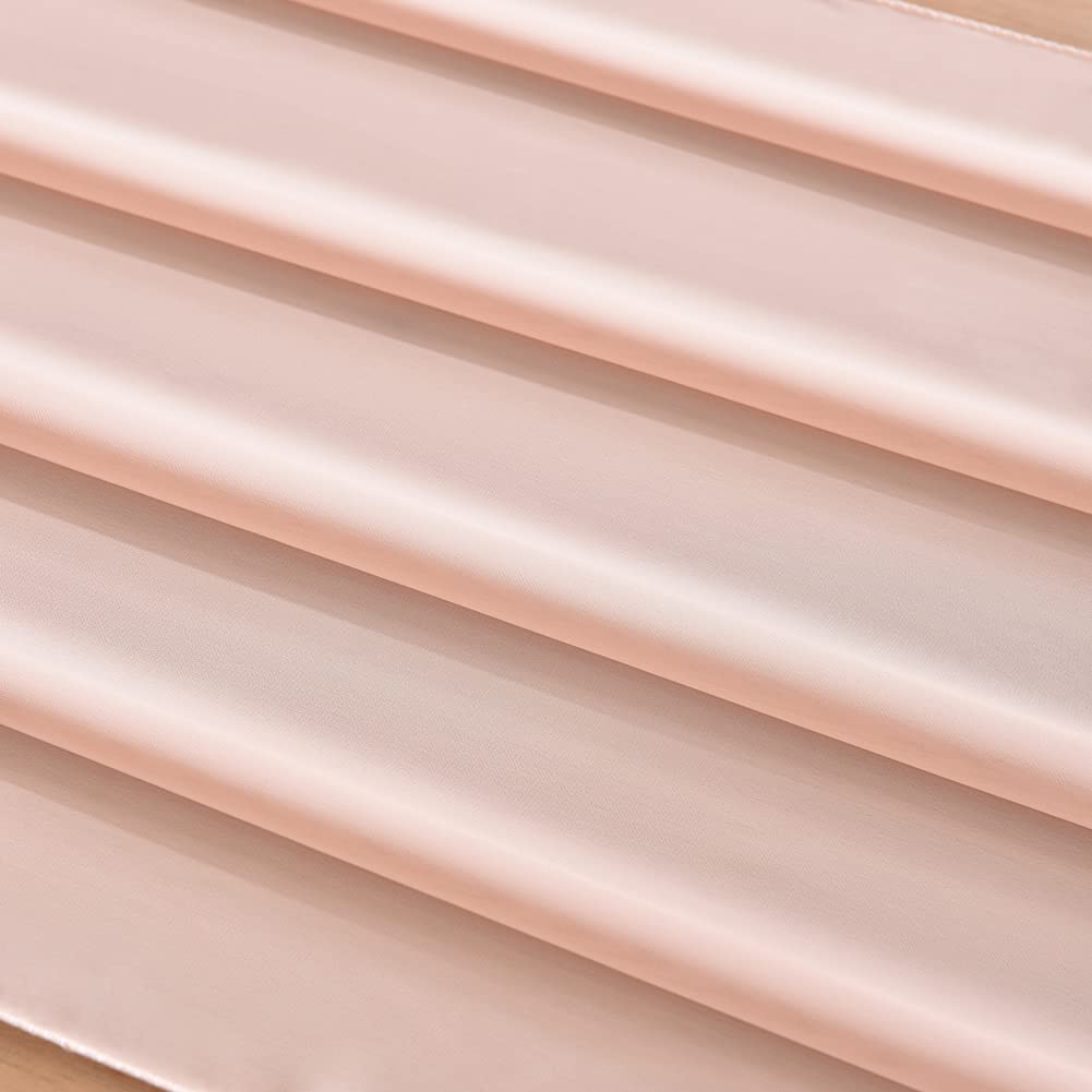Socomi 10Ft Light Peach Chiffon Table Runner 29X120 Inches Wedding Runner Sheer Thanksgiving Christmas Bridal Shower Decorations