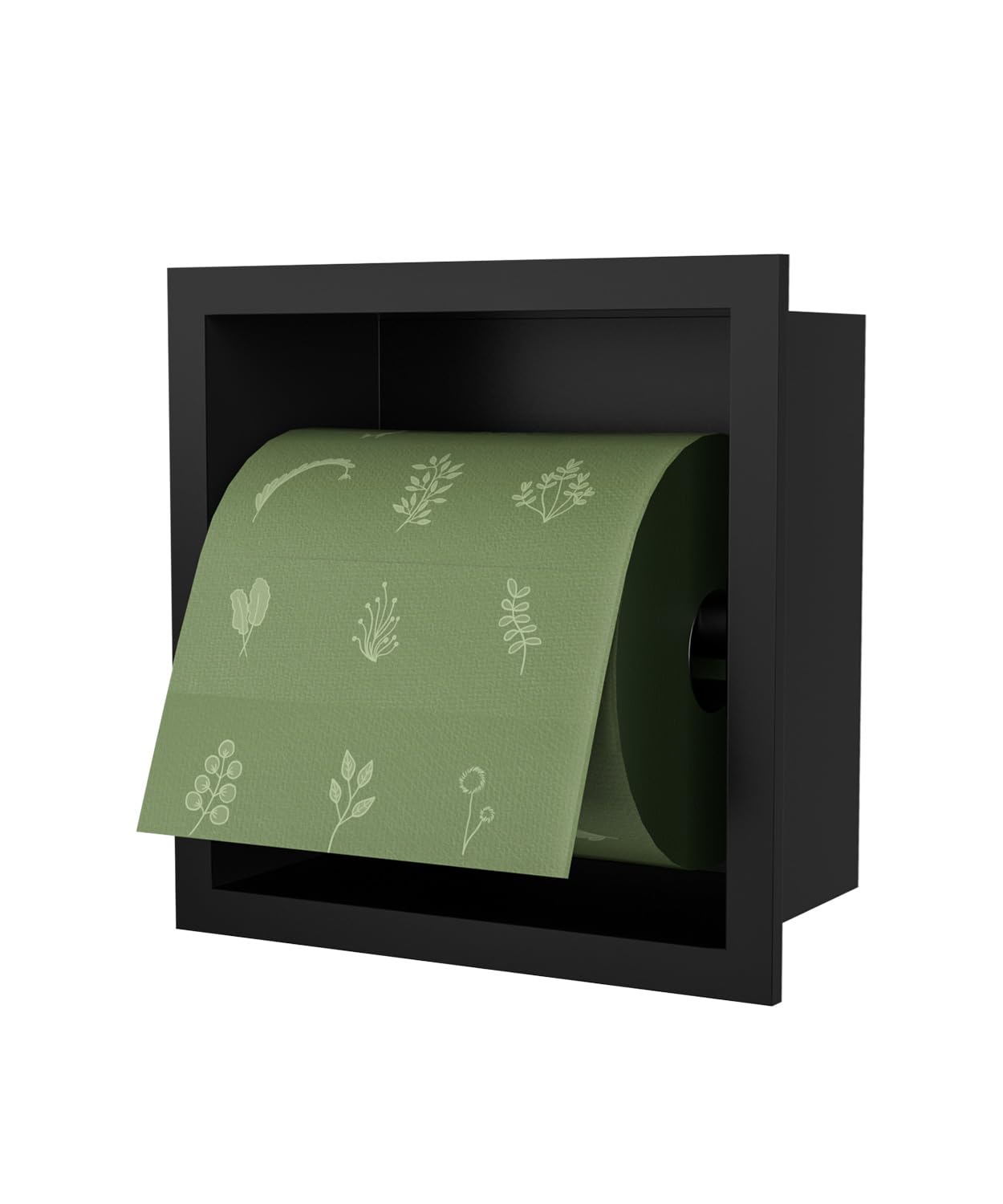 Baronage Black Recessed Toilet Paper Holder, 6 Built-In Toilet Paper Holders, Stainless Steel Tissue Roll Holder In Wall Toilets