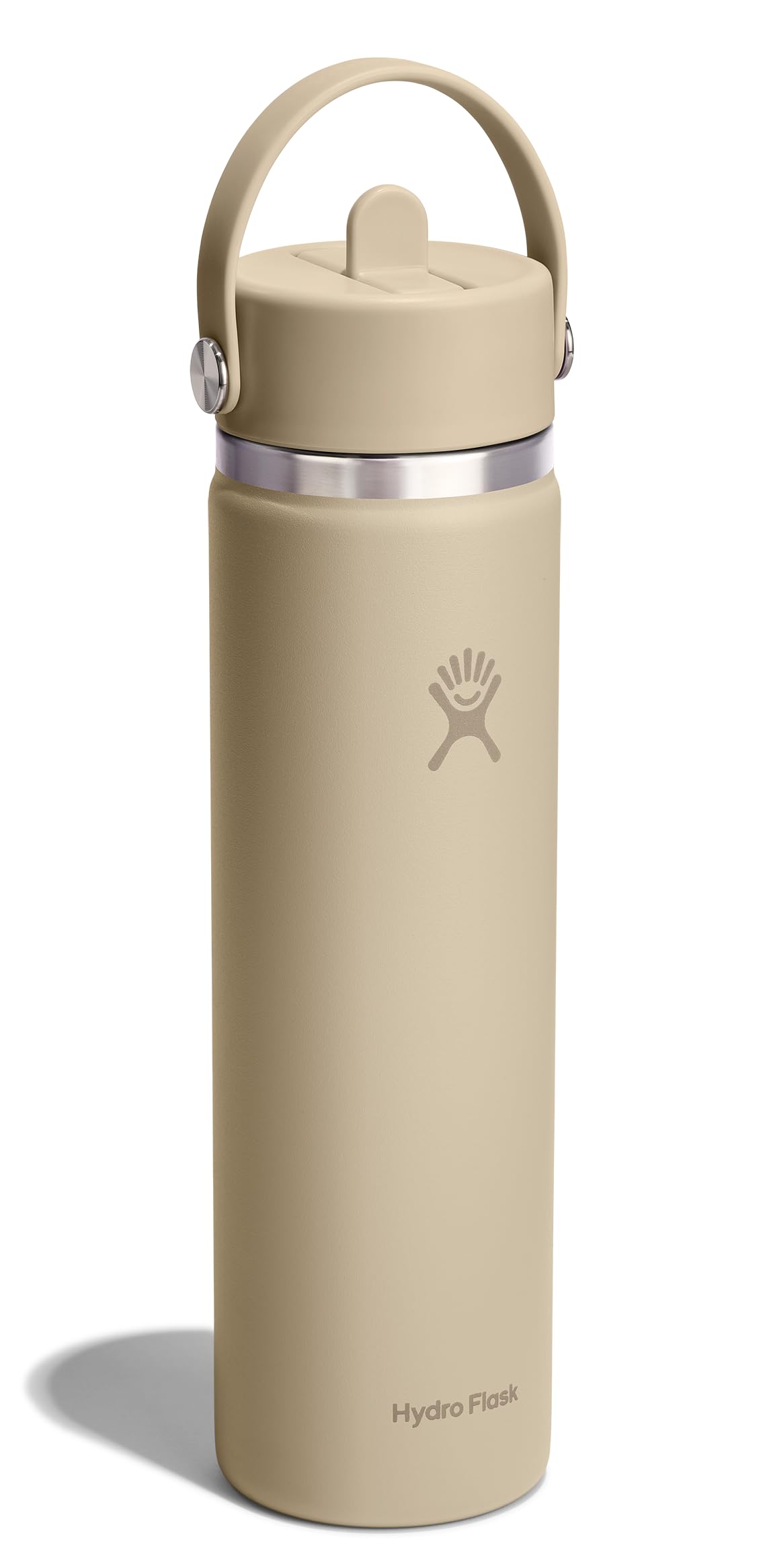 Hydro Flask Water Bottle - Insulated Stainless Steel - Wide Mouth Flex Straw Lid, Non Spill, Leakproof and Refillable in 24 Oz T