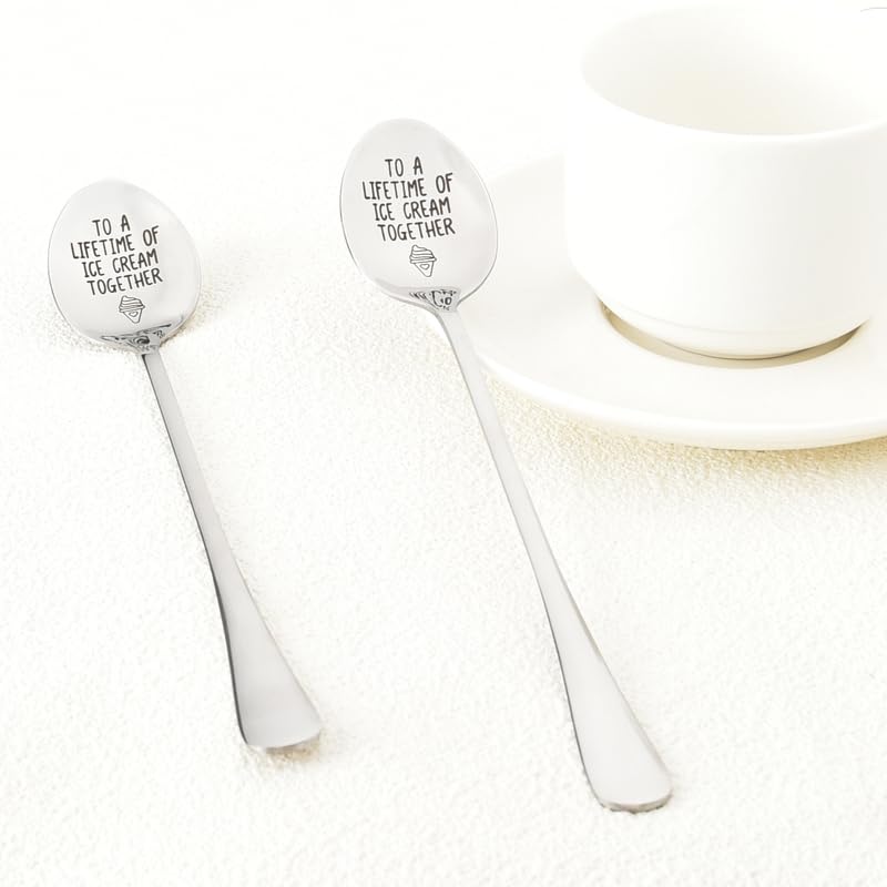 Couples Ice Cream Spoons Gifts For Wife Husband Anniversary Valentines Gifts For Girlfriend Boyfriend Christmas Birthday Gifts F