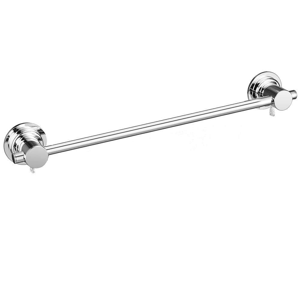 Jiepai 24 Inch Vacuum Suction Cup Towel Bar,Removeable Shower Mat Rod Shower Door Adhesive Towel Bar Suction Towel Rack (Chrome)