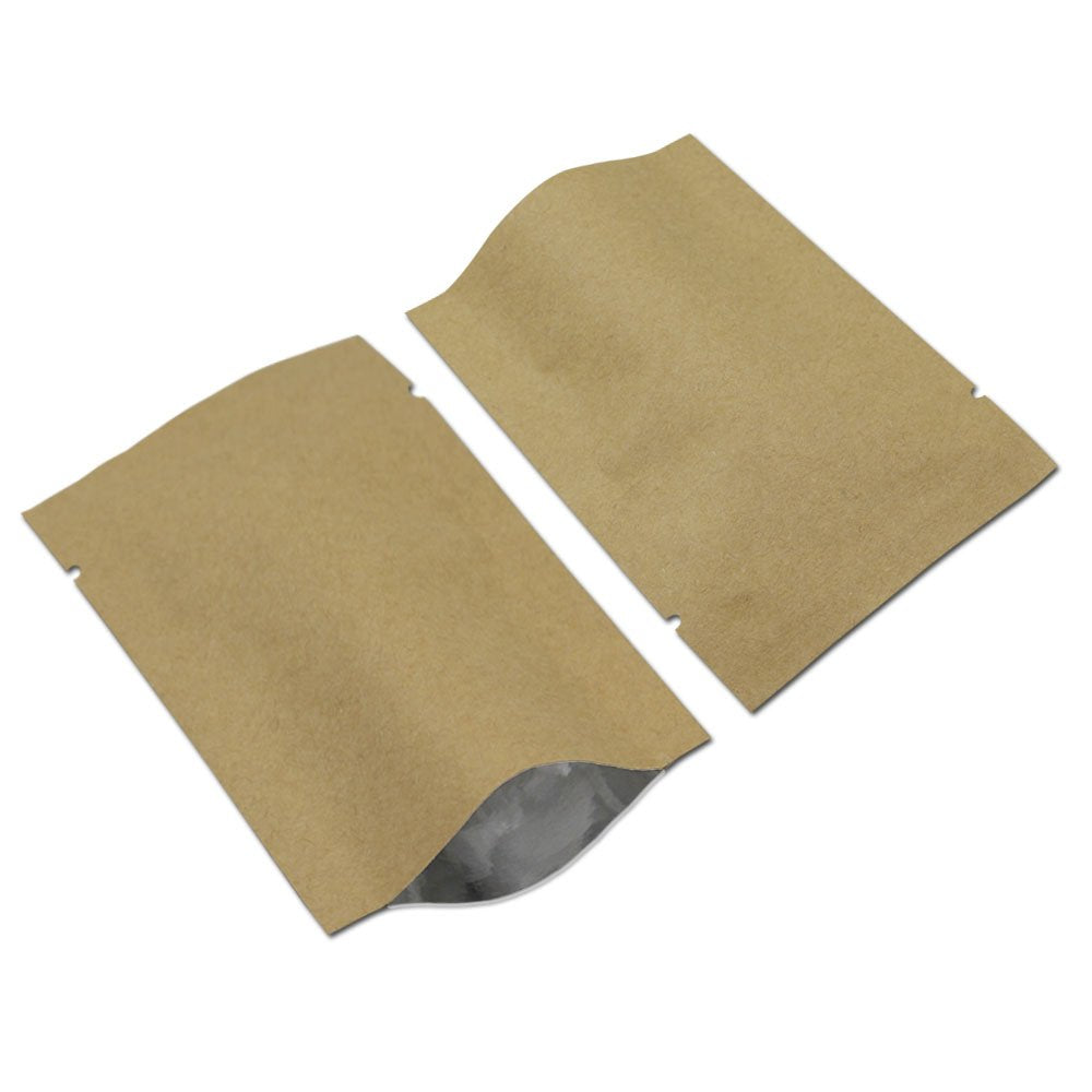 200 Pcs Inner Mylar Foil Open Top Sealable 5.5Mil Kraft Bags Aluminum Foil Vacuum Heat Seal Pouches For Food Grade Storage Bag C