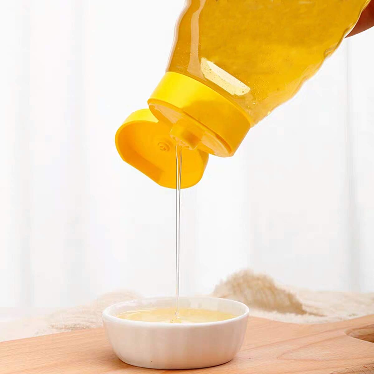 Bekith 12Pc Plastic Honey Jar, 17Oz Squeeze Honey Bottle Empty With Flip-Top Caps For Storing And Dispensing