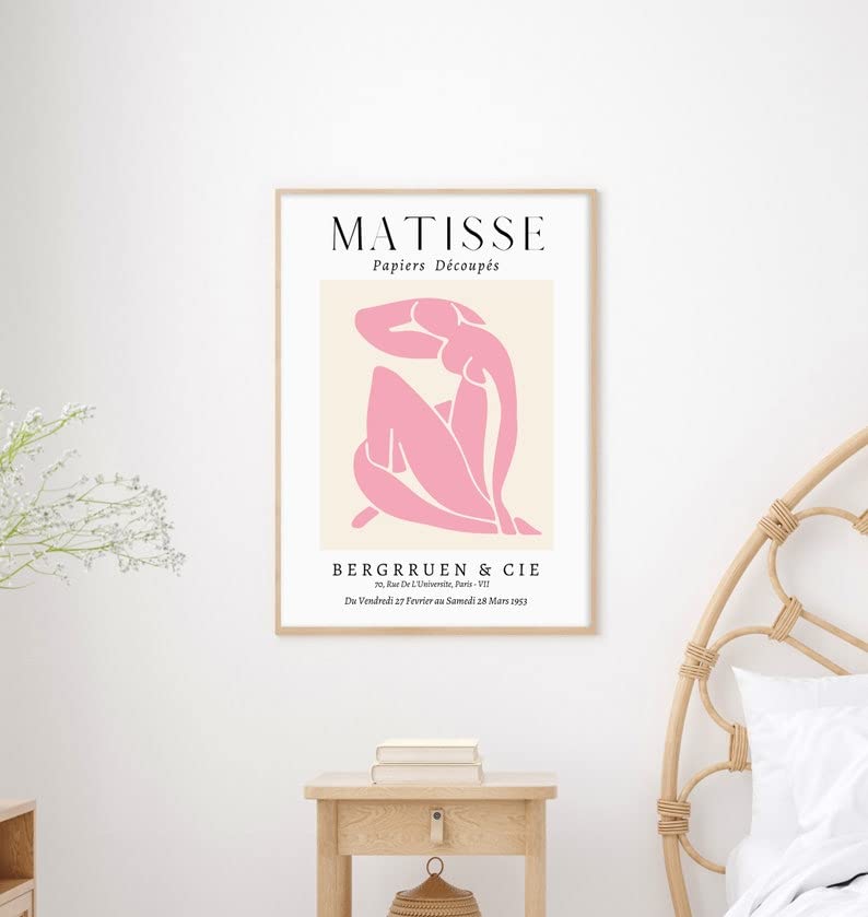 Hesendot Matisse Art Wall D  Cor Set Of 3,Unframed Sage Pink Wall Art,Truly Quality Canvas Prints For 11X14In,Art Poster Decorat