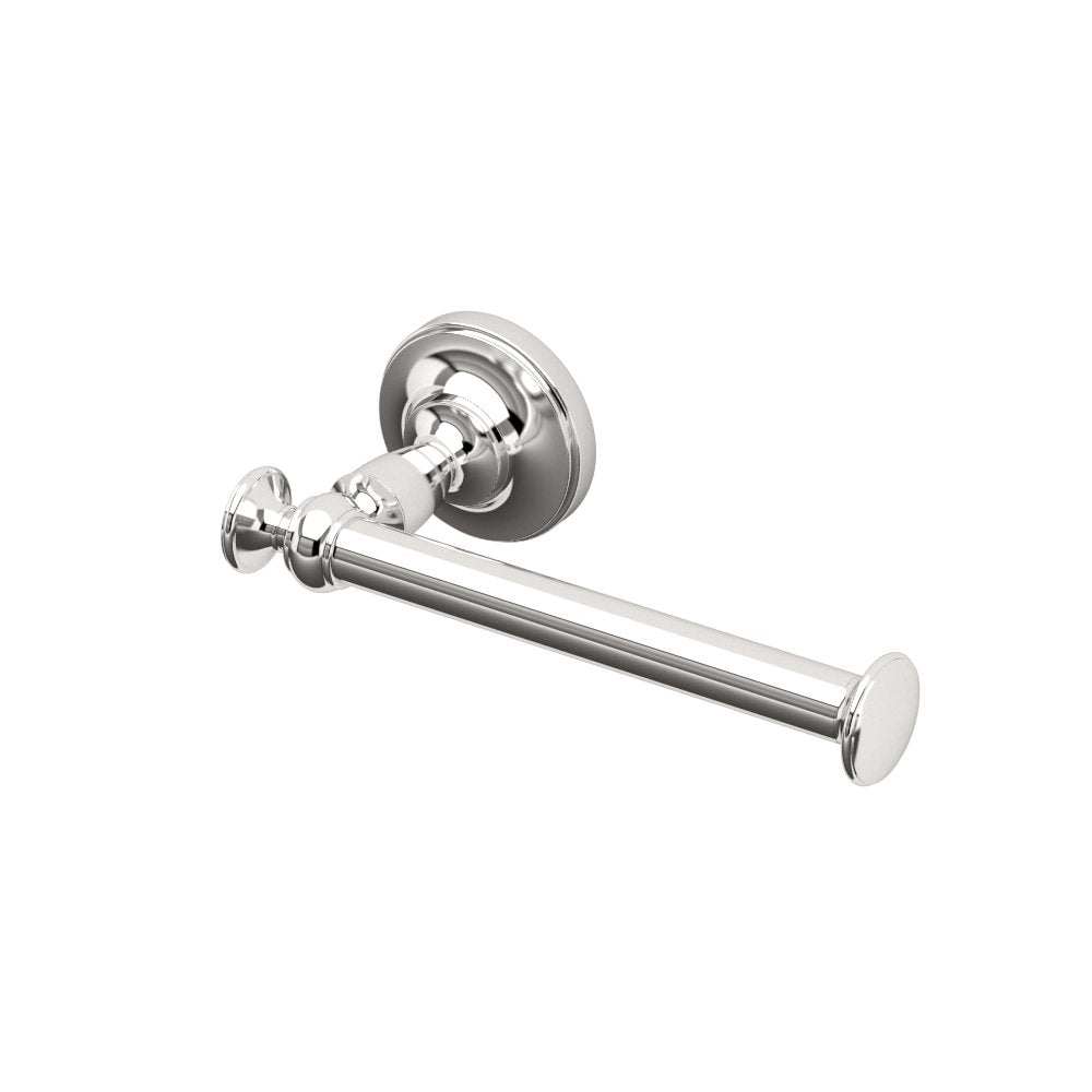 Gatco 4123 Tavern Toilet Paper Holder, Polished Nickel / Wall Mounted Euro Style Toilet Tissue Holder, Zinc