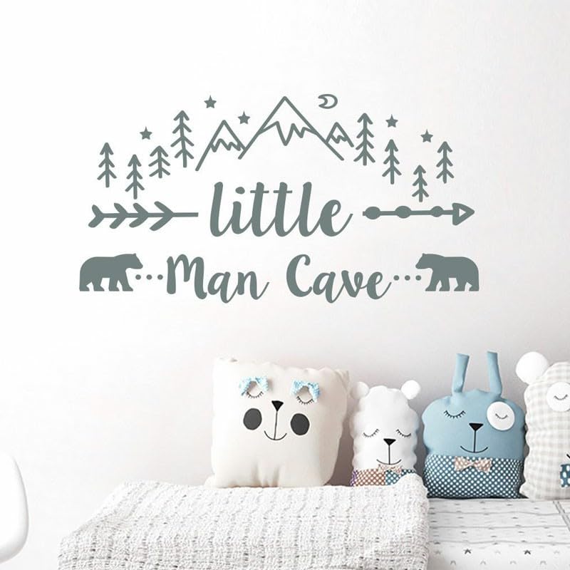 Gadgets Wrap Wall Decal Vinyl Sticker Little Man Cave Mountain And Bear For Office Home Wall Decoration