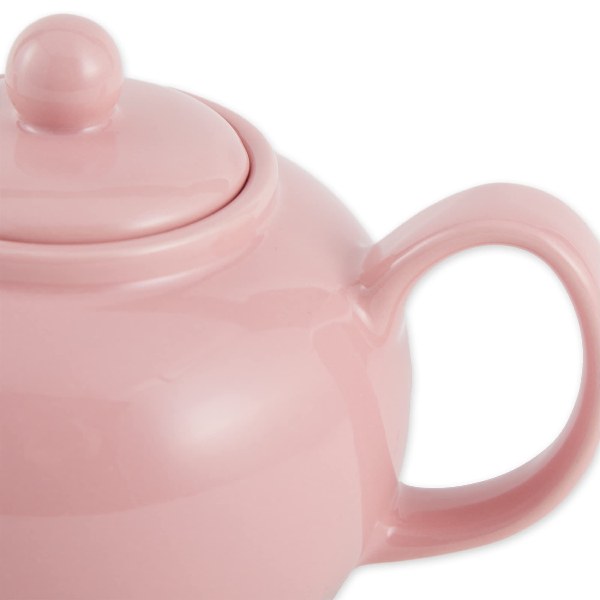 Rsvp International Stoneware Teapot Collection, Microwave And Dishwasher Safe, 16 Oz, Pink