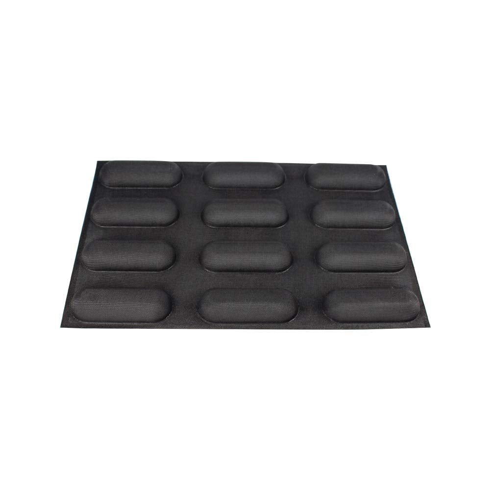 Fetesur Hot Dog Molds Non Stick Bread Loaf Molds Baguette Pan Food Grade Silicone Bread Baking Mold 12 Loaf 40 X 60 For Making B