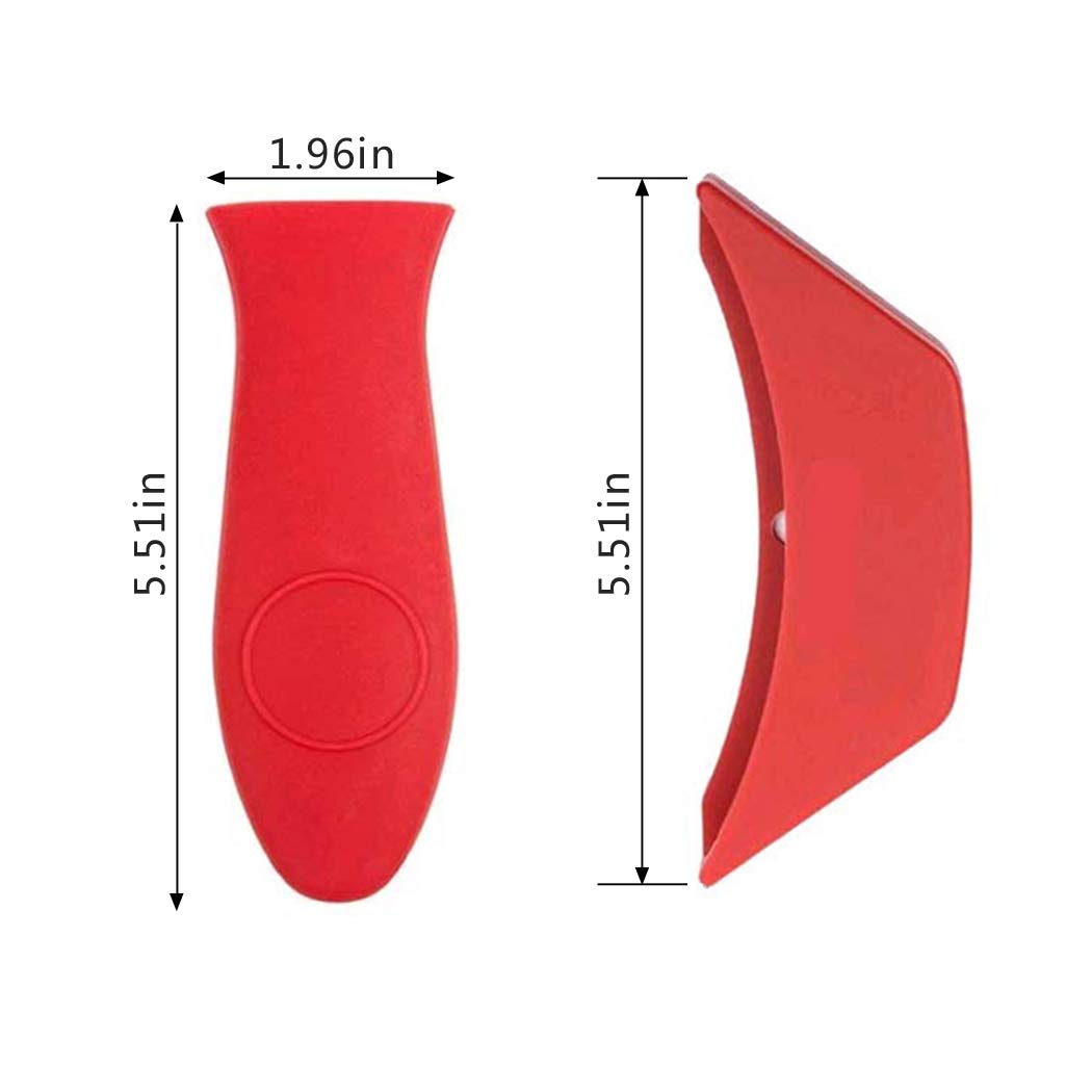 Silicone Hot Handle Cover, Assist Pan Holder For Cast Iron Skillets And Traditional Pots - Red