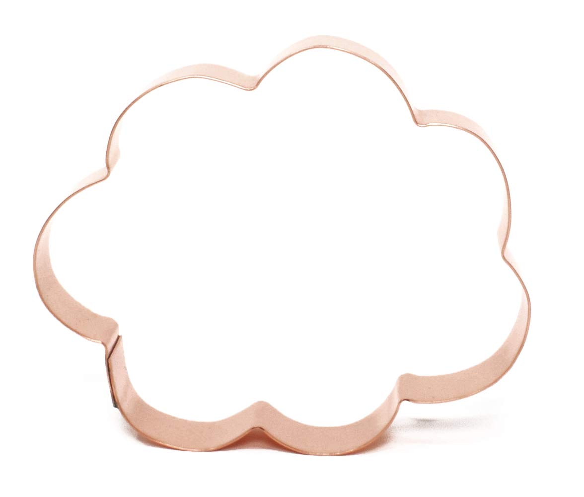 Fluffy Cloud Copper Cookie Cutter 4.25 X 3.5 Inches - Handcrafted Copper Cookie Cutter By The Fussy Pup